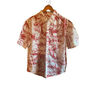 St‎ Johns Bay Men’s Size Large Hawaiin Shirt Coral/ White